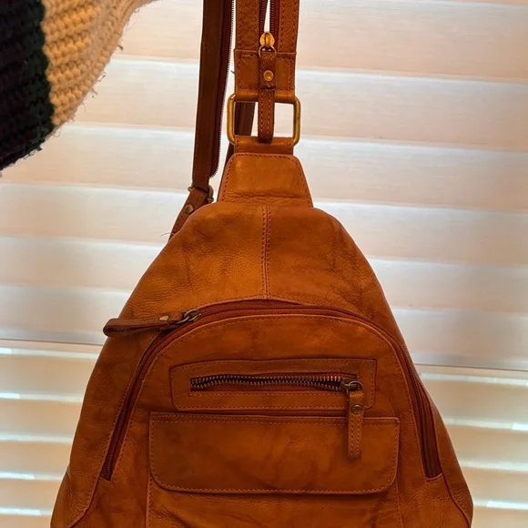 Brown Leather Backpack - Picture 2 of 3